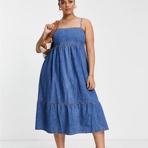 NWOT ASOS Curve Denim MIDI Dress